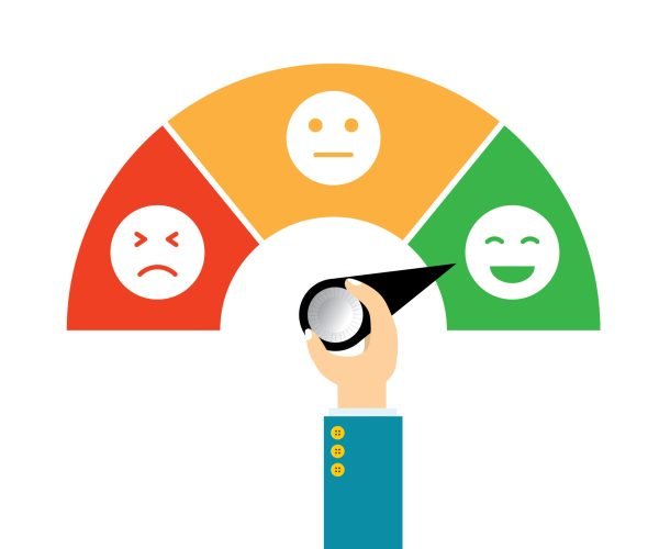 Vector illustration icon emoticon flat design. Concept feedback service, Customer experience scale rating.